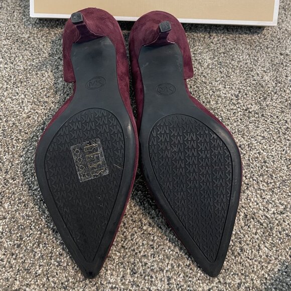 Michael Kors Nathalie Suede Pump - Plum Size 10M - Picture 7 of 8